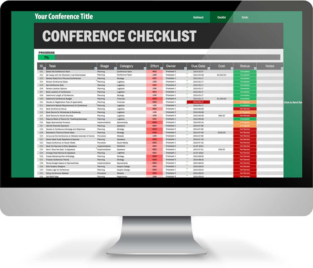 Amazing 161Step Conference Planning Checklist (Excel Template)