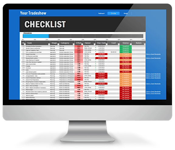 Trade Show Checklist Excel Template Screenshot