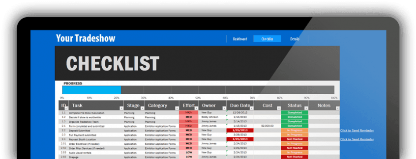 Trade Show Checklist Planning Template (Excel Template)