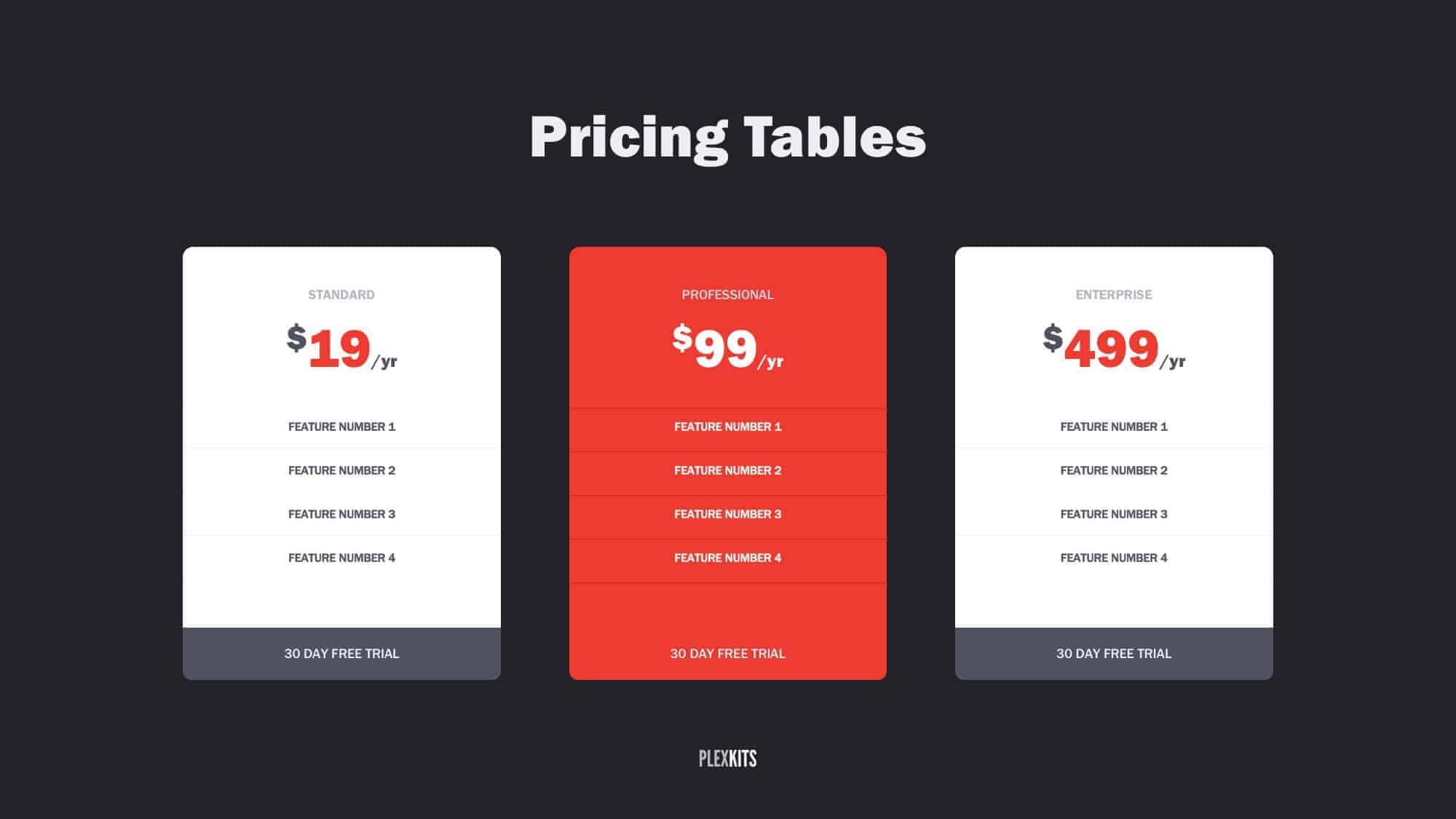 Free Powerpoint Pricing Table Slide Templates New For 2020