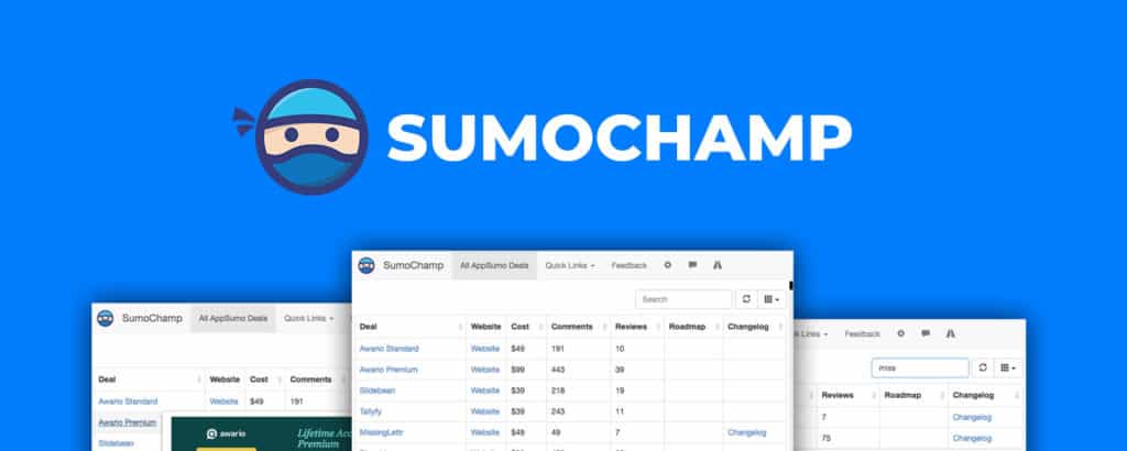 SumoChamp chrome extension header with screenshots