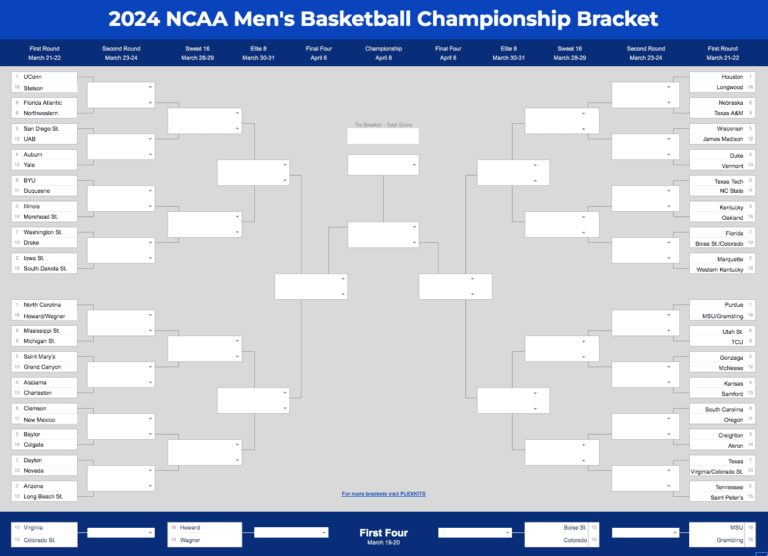 2025 March Madness Bracket (Excel &amp; Google Sheets Template)