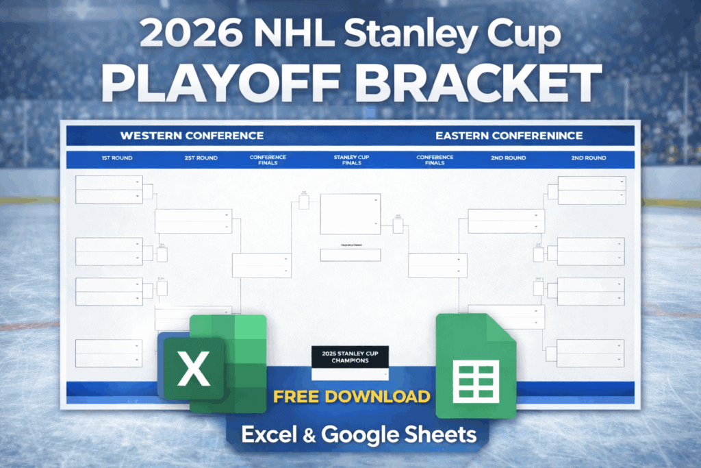 2026 Nhl Stanley Cup Playoff Bracket Google Sheet &Amp; Excel