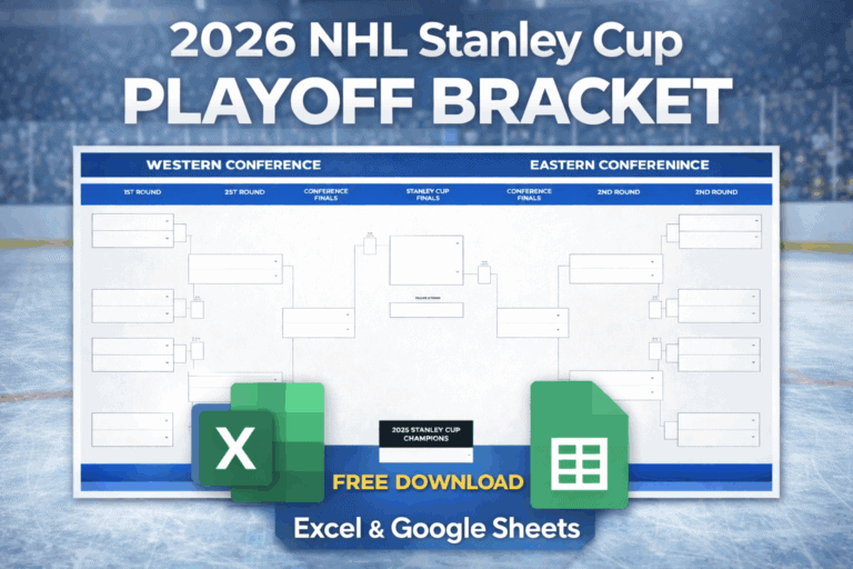 2026 NHL Stanley Cup Playoff Bracket Google Sheet & Excel