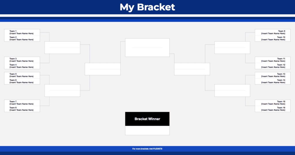 Free 16-Team Competition Bracket Template My 16 Participant Bracket