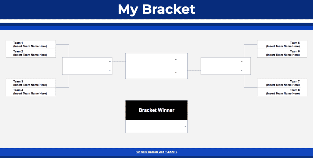 Free 8-Team Competition Bracket Template My 8 Participant Bracket