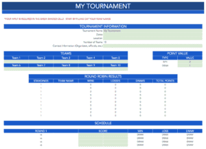 Blind Draw Brackets - Single Elimination Tournaments: Excel &Amp; Google Sheets Round Robin Tournament Templates 10 Team