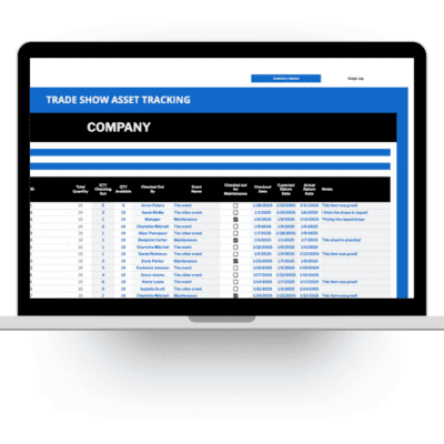 Trade Show Asset Manager - Maintenance Checkouts
