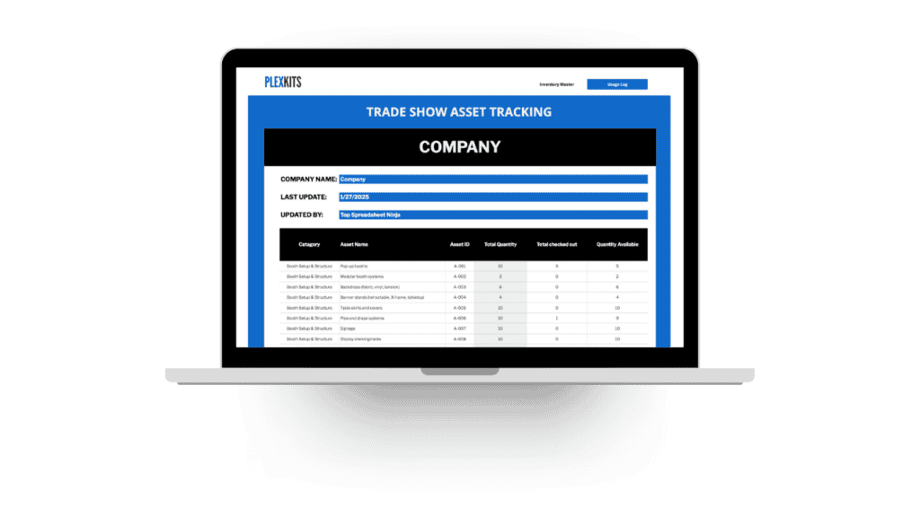 Trade Show Asset Tracking Sheet