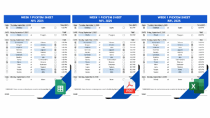 Weekly Nfl Pick'Em Templates Excel &Amp; Google Sheets