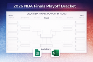 2026 NBA Finals Playoff Bracket (Excel & Google Sheet)