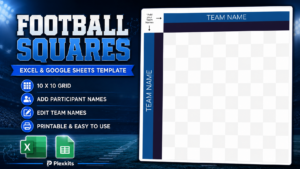 Football Squares Template Excel and Google Sheets
