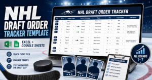 NHL Draft Order Tracker Template Excel and Google Sheets