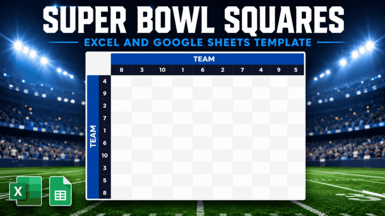 super bowl squares template excel and google sheets
