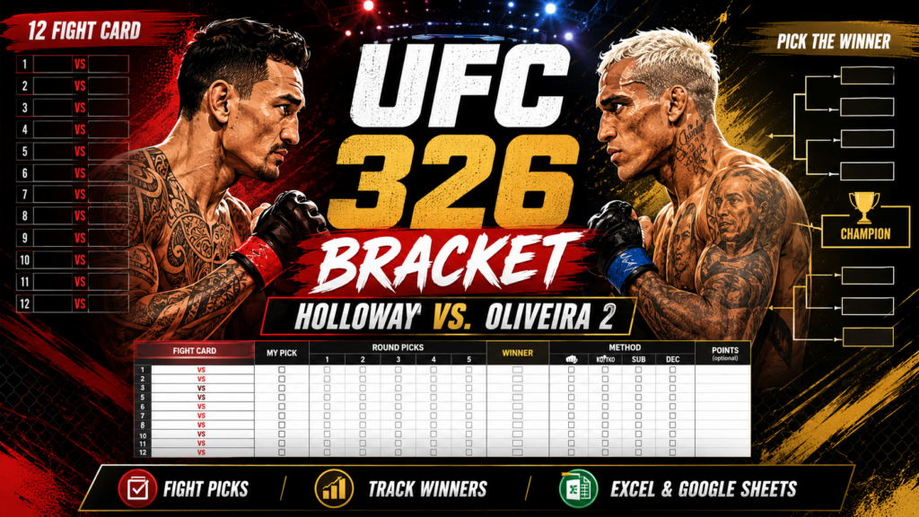 UFC 326 Holloway vs. Oliveira 2 Bracket