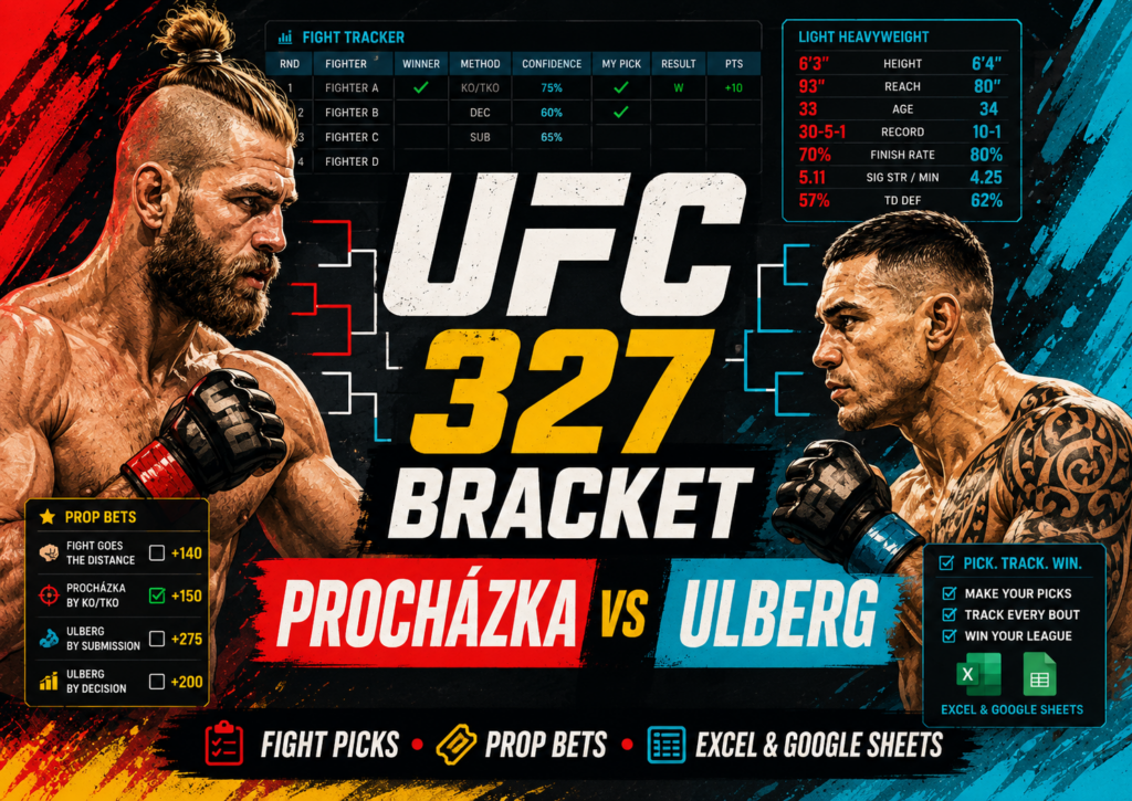 UFC 327 Bracket - Procházka vs Ulberg
