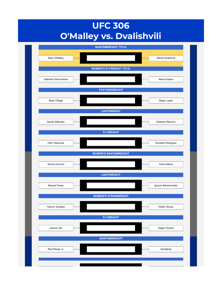 ufc 306 bracket o malley vs dvalishvili excel google sheets feature