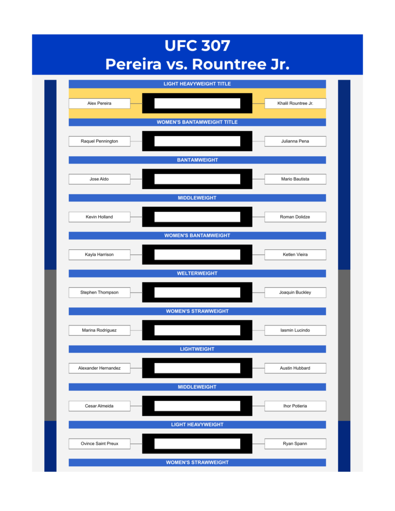 ufc 307 bracket pereira vs rountree jr excel google sheets feature