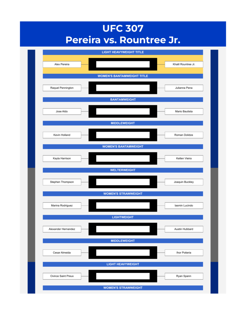 ufc 307 bracket pereira vs rountree jr excel google sheets feature