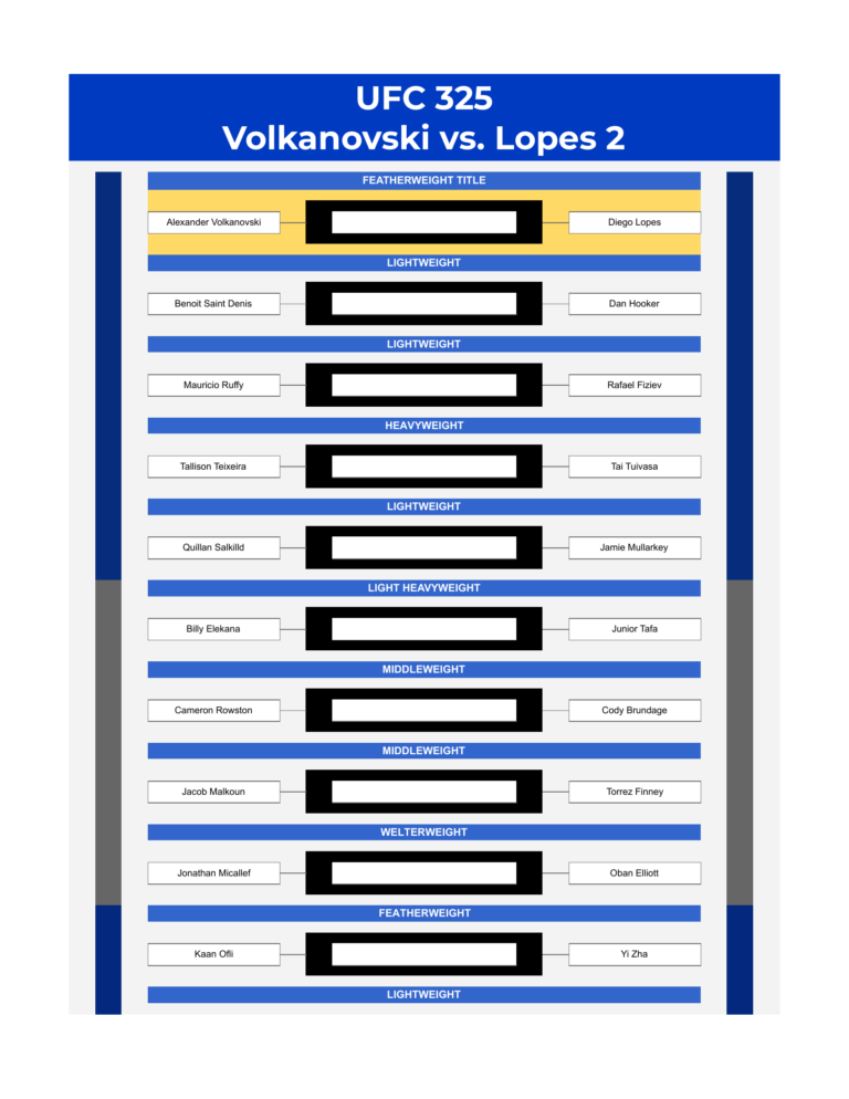 ufc 325 bracket volkanovski vs lopes 2 excel google sheets feature