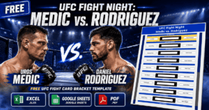 UFC Fight Night Bracket: Medic vs. Rodriguez (Excel & Google Sheets)