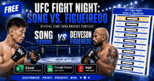 UFC Fight Night Bracket: Song vs. Figueiredo (Excel & Google Sheets)