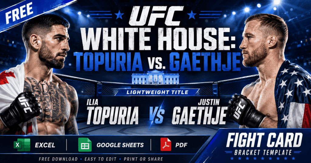 ufc white house bracket topuria vs gaethje excel google sheets feature