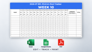 2026–27 nfl week 10 pick’em pool tracker