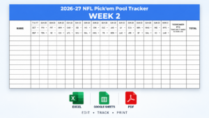 2026–27 nfl week 2 pick’em pool tracker