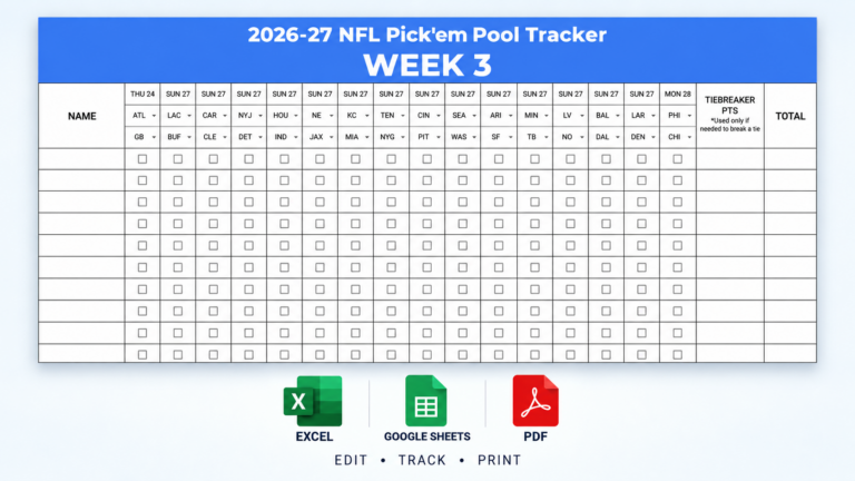 2026–27 nfl week 3 pick’em pool tracker