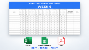 2026–27 nfl week 6 pick’em pool tracker