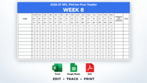 2026–27 nfl week 8 pick’em pool tracker